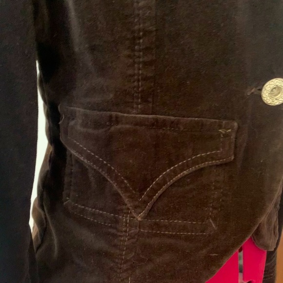 Y2K BROWN VELVET FITTED BLAZER - Picture 5 of 6